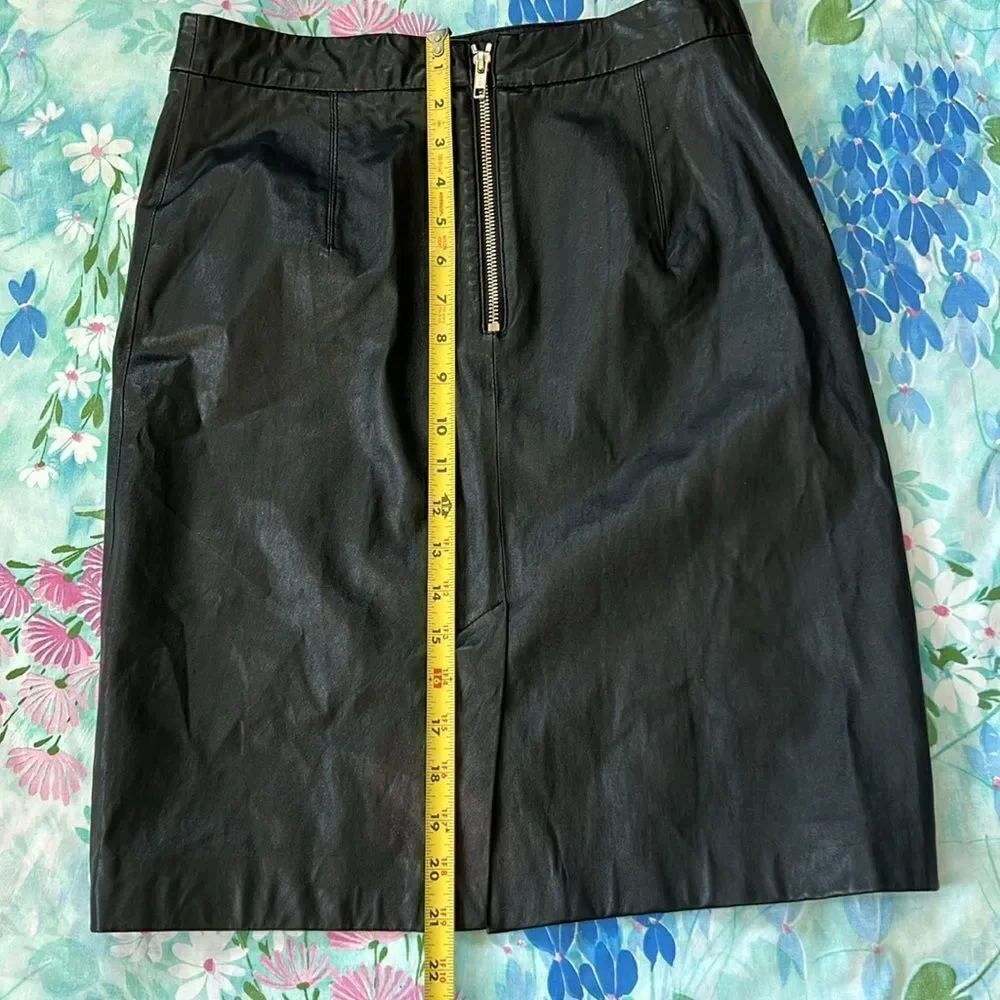 Milly Lamb Leather Skirt - 6 - Picture 2 of 11